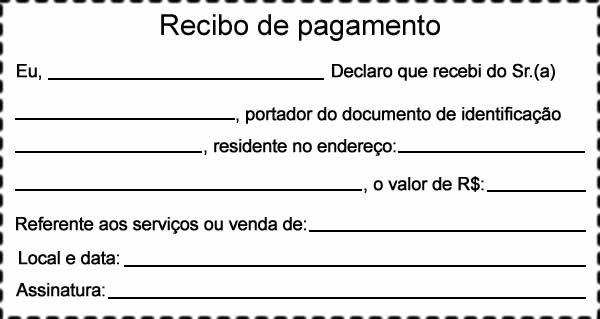 Modelo de Recibo de Pagamento Simples