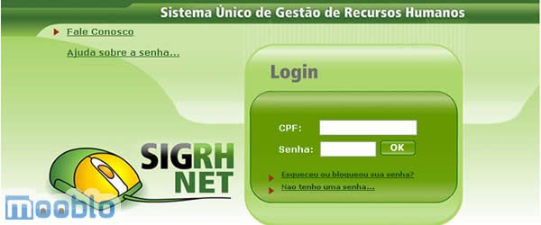 Entre com seus dados no site do SIGRHNET para emitir o contracheque