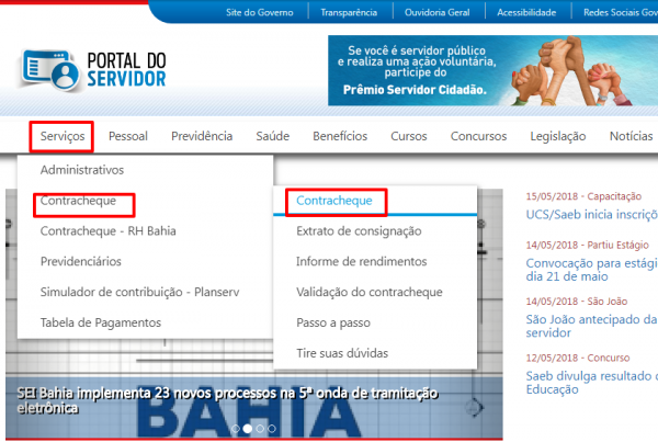 Como consultar o contracheque no Portal do Servidor